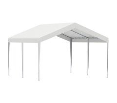 Pérgola Garagem para Carro Metal Galvanizado, PE Outsunny 400x400