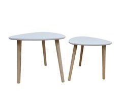 Conjunto de 2 mini mesas auxiliares TAPS brancas marca ECOANYA 