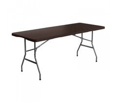 Mesa dobrável retangular com efeito rattan Thinia Home
