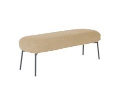 Banco, ao fundo da cama, com revestimento em boucle 120x41