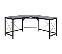 Secretária em Forma de L Melamina de Madeira e Metal HOMCOM 150x150
