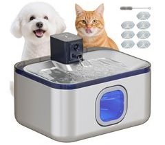 Fonte de Água Animais de Estimação ABS e Aço Inoxidável PawHut