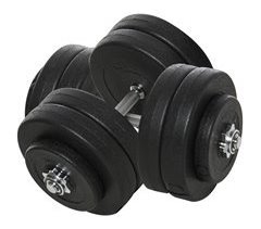 Conjunto de Halteres Ajustáveis Aço e Plástico HOMCOM