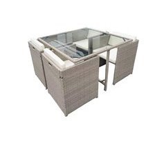 Set de jardim CORFU 3 bege com mesa e 4 cadeiras