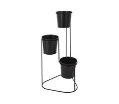 Vaso triplo de metal cor preto