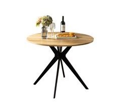 MEUBLES COSY Mesa Redonda De Jantar Estilo Industrial 100x61