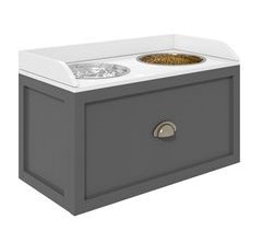 Comedouro Elevado MDF e Aço Inoxidável PawHut