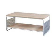 Mesa de centro Dyrøy com prateleira e saco de aço [en.casa]