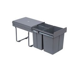 Cubo de Lixo de Reciclagem ABS, Plástico PP, Metal HOMCOM