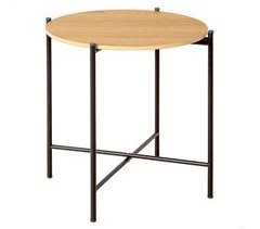 Max Home Mesa lateral redonda de madeira