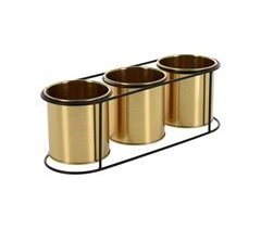 Vaso de metal dourado 14x23x48 cm
