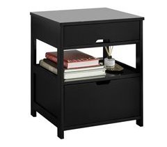 Mesa de apoio com 2 gavetas para quarto FRG258-SCH SoBuy