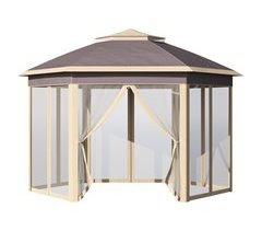 Tenda Dobrável Metal, Tecido Oxford eTecido de Malha Outsunny