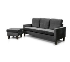 Sofá + Puff Conversível em Chaise Longue New Vika