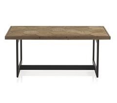 Mesa de centro de madeira de freixo com perna de metal