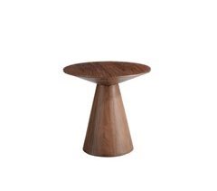 Mesa de canto redonda em nogueira