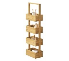 Estante de bambu com 4 prateleiras Bardu