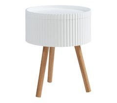 Mesa de apoio Bongard redondo com espaço de arrumação [en.casa]