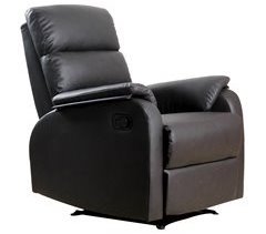 Poltrona Reclinável Aço, MDF, PU e Espuma HOMCOM