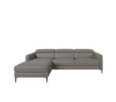 ANGEL CERDA Sofá chaise longue em pele com relaxamento
