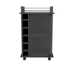 Bar Trolley Dukat, com rodas e porta de vidro 55