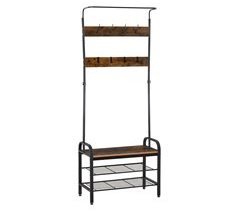 Móvel Cabide de Entrada MDF e Metal HOMCOM