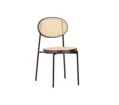 Cadeira de metal com acabamento em rattan natural - Preston