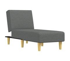 Chaise longue tecido cinzento-claro