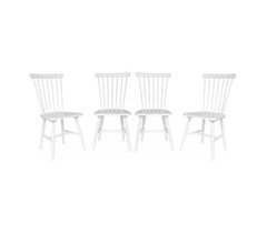 Conjunto de 4 cadeiras de bar em madeira de borracha, ROMIE