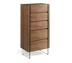 ANGEL CERDA Chiffonier em nogueira e vidro