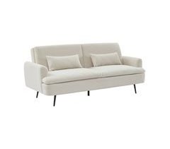 Sofá-cama em tecido bouclette, 2-3 lugares, contemporâneo, pernas