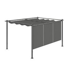 Pérgola com Teto Retrátil Metal e Poliéster Outsunny