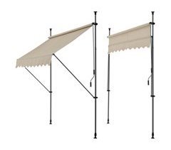 Toldo articulado com armação de haste enrolável - aço/poliéster 400x120