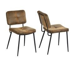 MEUBLES COSY Conjunto de 2 cadeiras de jantar retro com encosto