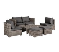 Conjunto de Jardim Vime PE, Poliéster, Algodão e Aço Outsunny