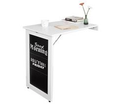 Mesa de parede dobrável com quadro preto FWT20-W SoBuy