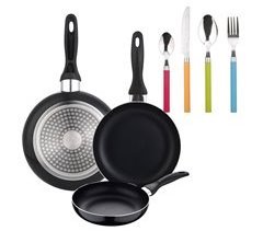 Conjunto de 3 panelas + conjunto de talheresde 24 peças