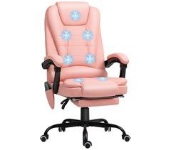 Cadeira de Escritório com Massagem Semi-PU,PVC e Aço Galvanizado