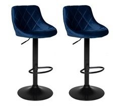 Conjunto de 2 bancos de bar em veludo ROBIN