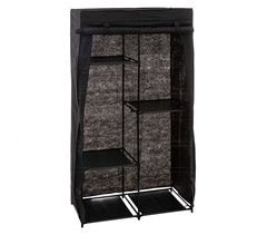 Guarda-roupa modular de tecido com prateleiras e barra