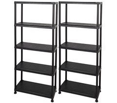 Curver Pack 2 prateleiras de plástico resistente 5 prateleiras