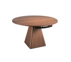 Mesa de jantar extensível redonda nogueira