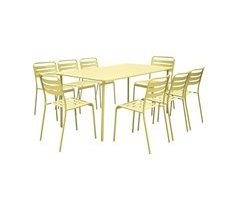 Mesa de jardim com 8 cadeiras de metal, Amelia