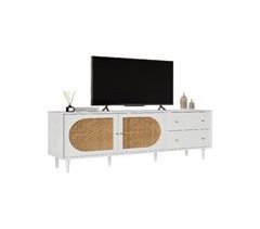 Móvel de TV de painel de partículas com 2 portas e 2 gavetas