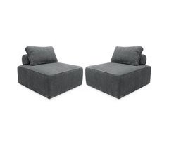 Set de 2 poltronas modulares de veludo cotelê para sofá