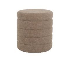 Banqueta em bouclé com baú de armazenamento embutido
