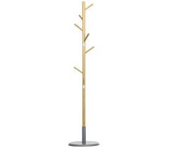Cabide de Pé Bambu, Metal e MDF HOMCOM