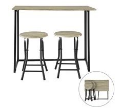 Conjunto de mesa de bar alta e 2 bancos dobráveis OGT18-N SoBuy