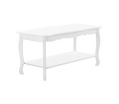 Mesa de centro Pearl Vintage com MDF lacado e prateleira de pinho