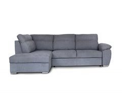 Sofá de canto KENDAL cinza com cama e arca